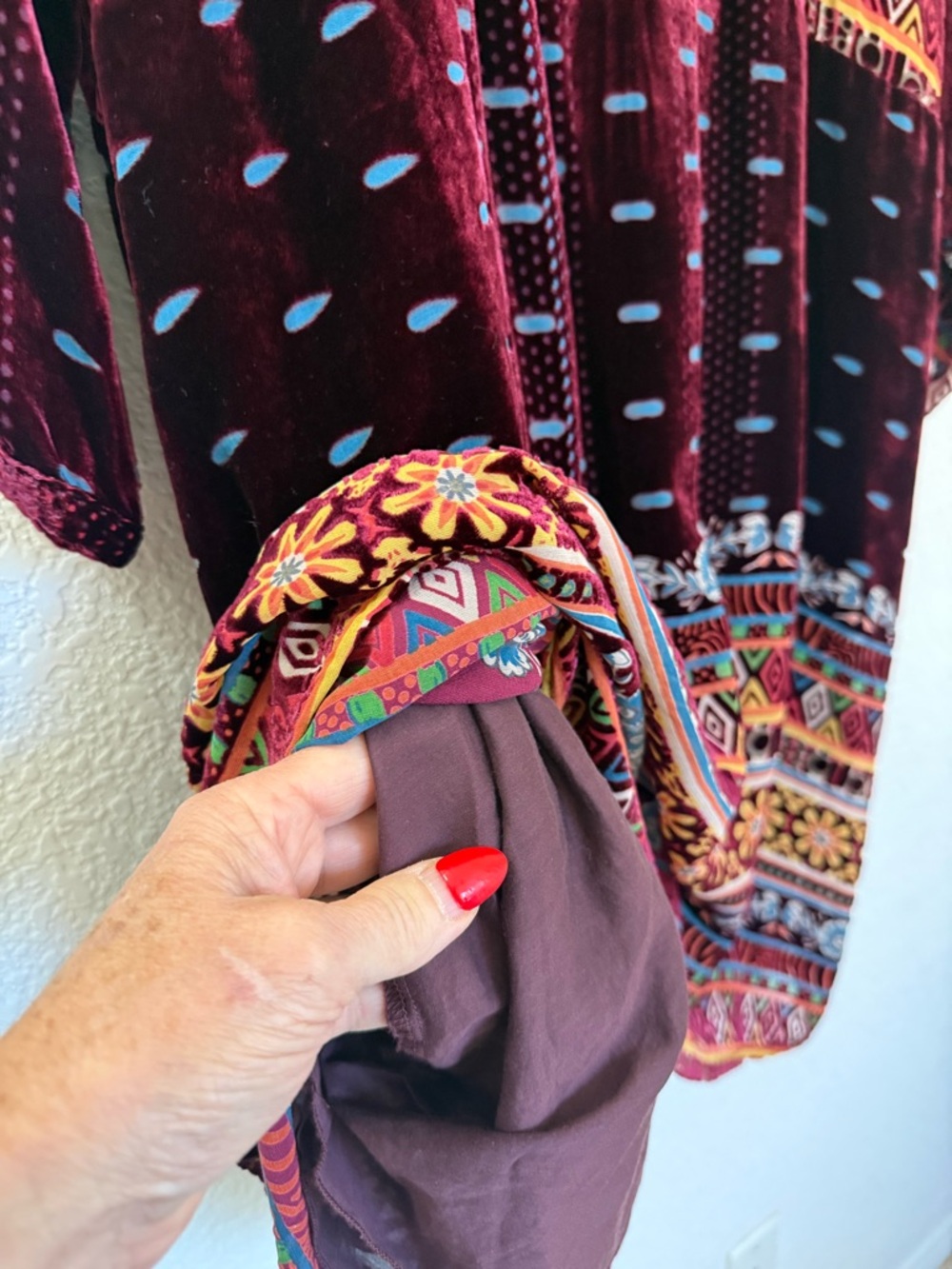 Johnny Was Velvet Embroidered Tunic Dress| | Boho Kantha Bae Style| XL - Picture 8 of 16